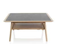 Table basse carrée en chêne et céramique avec bois teinte naturelle plateau céramique effet ardoise 100x100 cm Table basse carrée en chêne et céramique avec bois teinte naturelle plateau céramique effet ardoise 100x100 cm