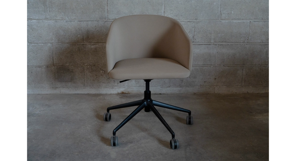 Silla de oficina con ruedas asiento de tejido verde caqui claro