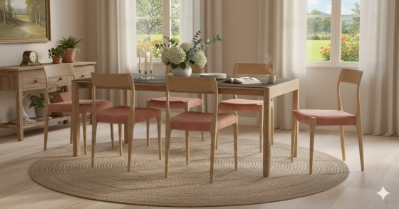 Table extensible 8 à 14 personnes en chêne et céramique allonges céramique bois teinte naturelle et céramique effet ardoise 210x100 cm