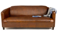 Canapé club cuir 3 places marron vintage Canapé club cuir 3 places marron vintage