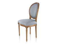Chaise ancienne style Louis XVI bois teinte ancienne et tissu chevron bleu Chaise ancienne style Louis XVI bois teinte ancienne et tissu chevron bleu