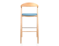 Bar stool h80 cm natural tint blue jean fabric seat natural wood stain and denim fabric Bar stool h80 cm natural tint blue jean fabric seat natural wood stain and denim fabric