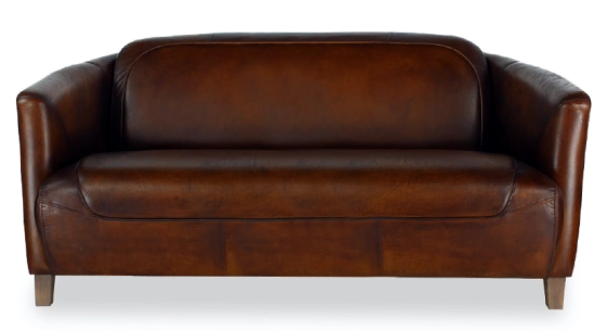 Canapé club cuir 3 places marron soutenu