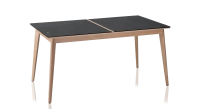 Table salle à manger en chêne et céramique 6 personnes avec bois teinte naturelle et plateau céramique effet ardoise 140x100 cm Table salle à manger en chêne et céramique 6 personnes avec bois teinte naturelle et plateau céramique effet ardoise 140x100 cm