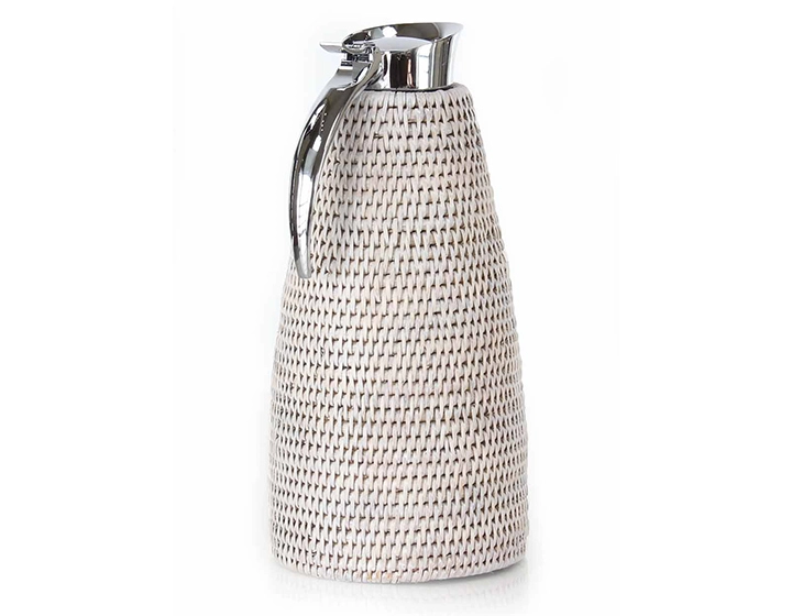 Thermos en rotin blanc 1.3 litre Thermos en rotin blanc 1.3 litre