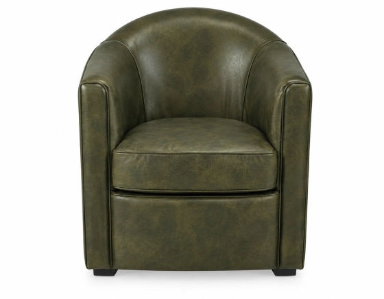 Fauteuil club cuir vert olive