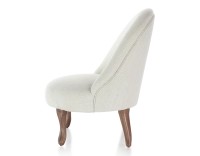 Fauteuil crapaud sans accoudoirs pieds bois teinte noyer et tissu beige naturel Fauteuil crapaud sans accoudoirs pieds bois teinte noyer et tissu beige naturel