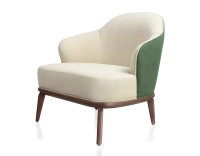 Designer armchair forest green and cream fabric Designer armchair forest green and cream fabric