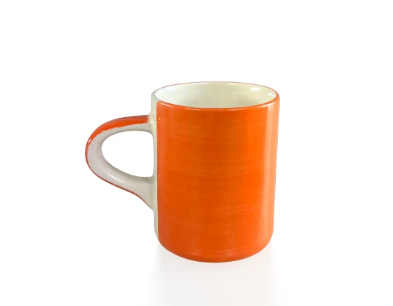 Tasse à café en céramique orange unie