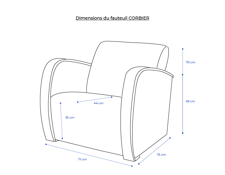 Fauteuil design bois teinte marron foncé et tissu beige naturel
