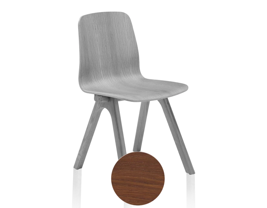 Chaise design en chêne teinte de bois noyer