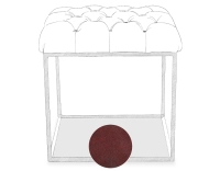 Pouf Chesterfield cuir rouge carmin Pouf Chesterfield cuir rouge carmin