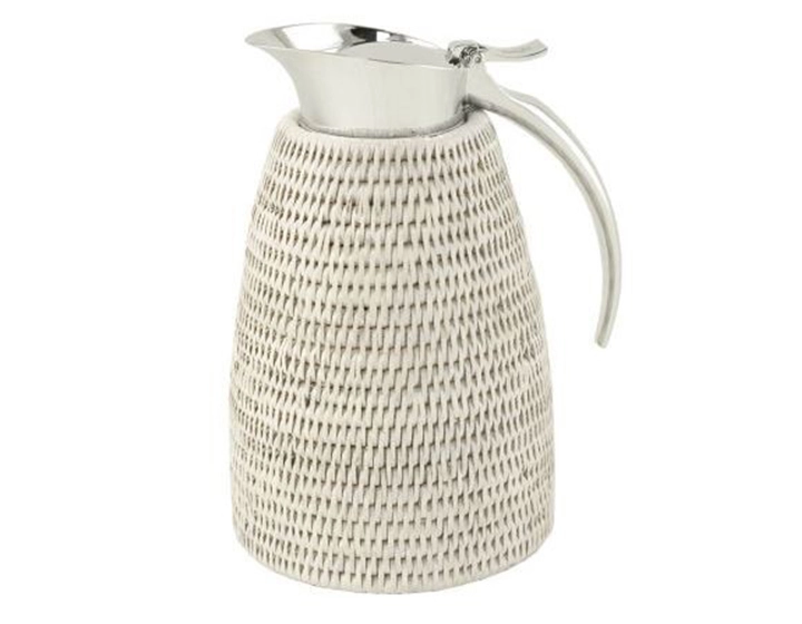 Thermos en rotin blanc 0,6 litre Thermos en rotin blanc 0,6 litre