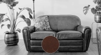 2 seater leather club sofa dark brown piped armrests 2 seater leather club sofa dark brown piped armrests