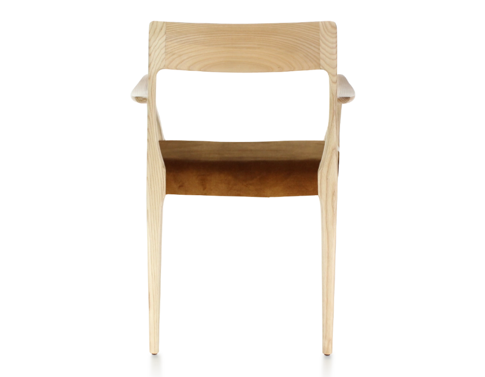 Chaise scandinave avec accoudoirs bois teinte naturelle assise tissu velours bronze Chaise scandinave avec accoudoirs bois teinte naturelle assise tissu velours bronze