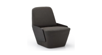 Designer armchair without armrests oak stained anthracite, dark grey fabric seat Designer armchair without armrests oak stained anthracite, dark grey fabric seat