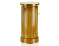 Somno side table cherry-stained wood and brass top Somno side table cherry-stained wood and brass top