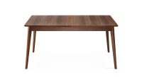 Table salle à manger en noyer teinte naturelle plateau bois 140x100 cm