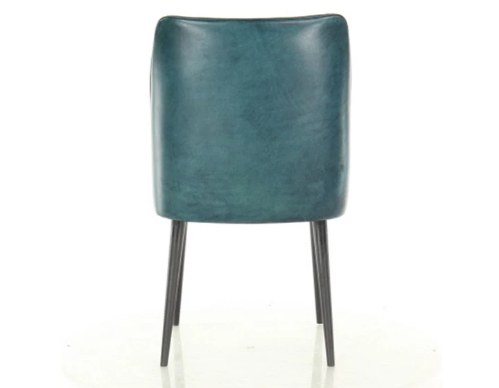 Chaise vintage cuir bleu