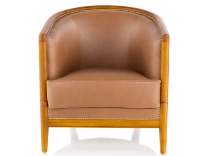 Antique armchair Cherry tint and hazelnut leather