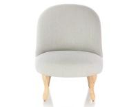 Fauteuil crapaud sans accoudoirs pieds bois teinte naturelle et tissu beige naturel Fauteuil crapaud sans accoudoirs pieds bois teinte naturelle et tissu beige naturel