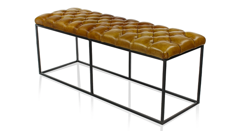 Banc Chesterfield cuir cognac Banc Chesterfield cuir cognac