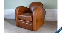 Fauteuil club cuir marron clair Fauteuil club cuir marron clair