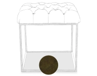 Pouf Chesterfield cuir rouge carmin Pouf Chesterfield cuir rouge carmin