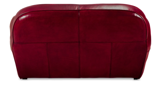 2 seater leather club sofa burgundi studded armrests