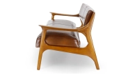 Canapé scandinave cuir 2 places marron vintage Canapé scandinave cuir 2 places marron vintage