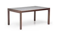 Extending table for 8 to 12 people in walnut and ceramic with ceramic extensions natural wood finish and grey terrazzo effect ceramic 180x100 cm Extending table for 8 to 12 people in walnut and ceramic with ceramic extensions natural wood finish and grey terrazzo effect ceramic 180x100 cm