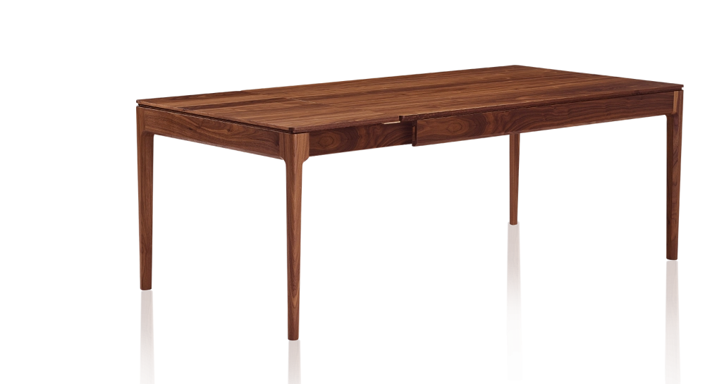 Table extensible 6 à 12 personnes en noyer avec plateau et allonges bois teinte naturelle 140x100 cm Table extensible 6 à 12 personnes en noyer avec plateau et allonges bois teinte naturelle 140x100 cm