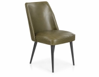 Chaise vintage cuir vert olive