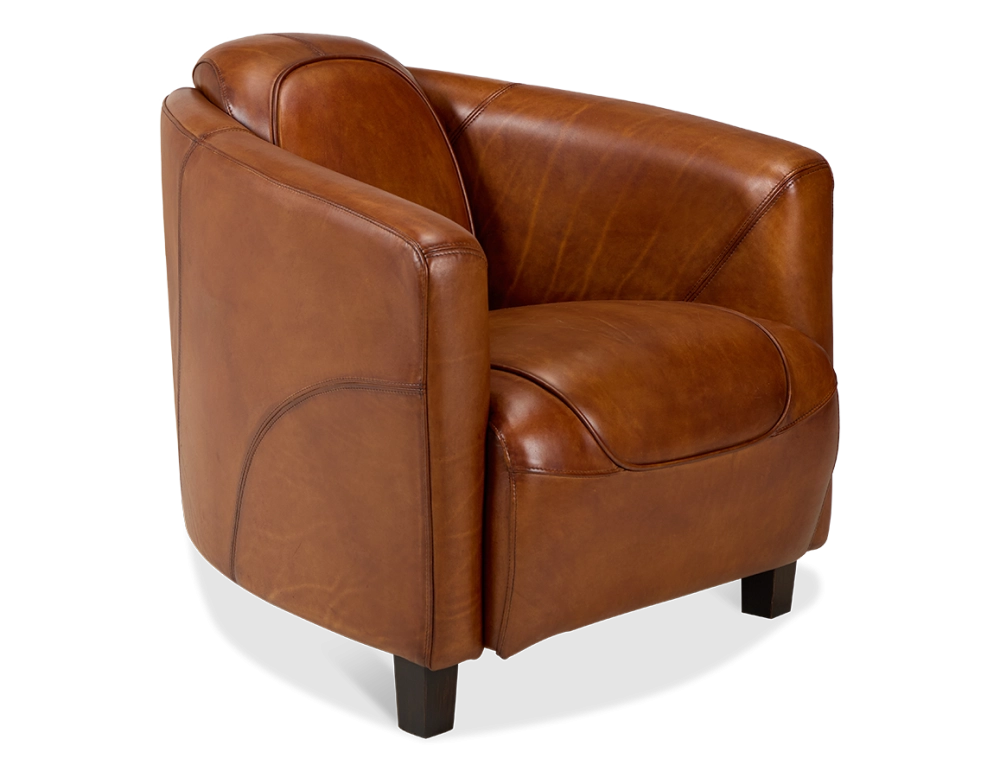 Fauteuil club cuir marron clair Fauteuil club cuir marron clair