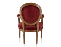 Sillón antiguo estilo Luis XVI bois teinte ancienne et tissu bordeaux