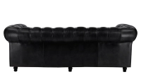 3 seater Chesterfield leather sofa black studded armrests 3 seater Chesterfield leather sofa black studded armrests