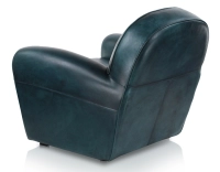 Leather club armchair blue studded armrests Leather club armchair blue studded armrests