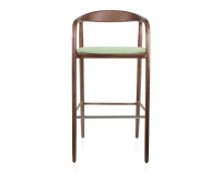 Tabouret de bar h80 cm teinte marron foncé assise tissu vert bois teinte marron foncé et tissu vert Tabouret de bar h80 cm teinte marron foncé assise tissu vert bois teinte marron foncé et tissu vert