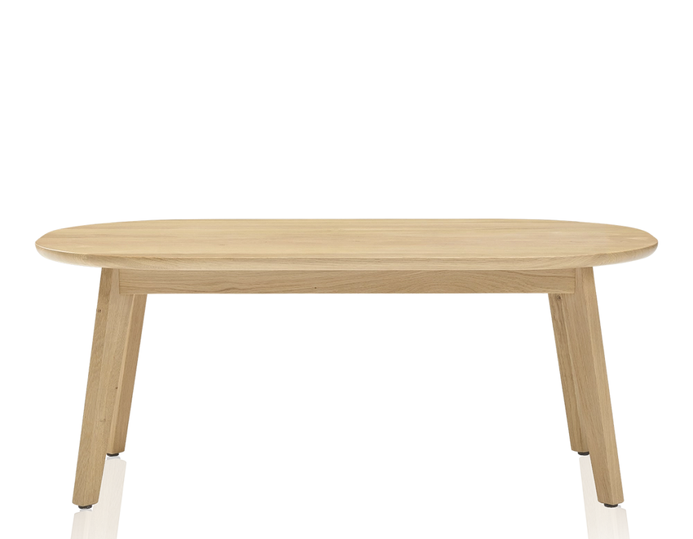 Table basse ovale en chêne teinte naturelle 100x60 cm Table basse ovale en chêne teinte naturelle 100x60 cm