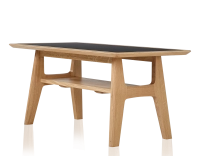 Table basse rectangulaire en chêne et céramique avec bois teinte naturelle plateau céramique effet marbre noir 100x50 cm Table basse rectangulaire en chêne et céramique avec bois teinte naturelle plateau céramique effet marbre noir 100x50 cm