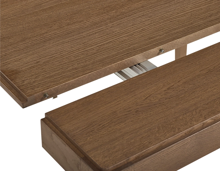 Console extensible en chêne avec 2 allonges teinte noyer 120x50 cm Console extensible en chêne avec 2 allonges teinte noyer 120x50 cm