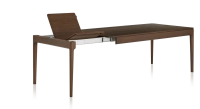 Table extensible en chêne 8 à 12 personnes avec plateau et allonges bois teinte marron foncé 160x100 cm Table extensible en chêne 8 à 12 personnes avec plateau et allonges bois teinte marron foncé 160x100 cm