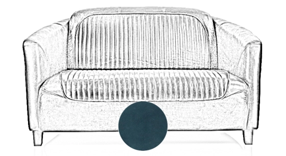 Canapé club cuir 2 places bleu