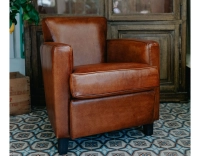 Fauteuil club cuir marron clair Fauteuil club cuir marron clair
