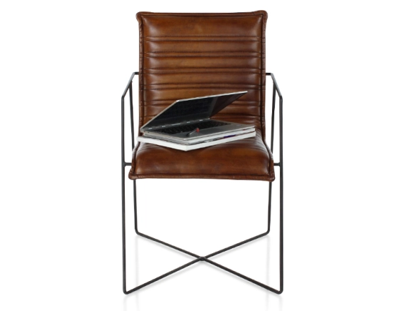 Leather office chair vintage brown