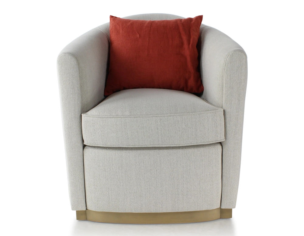 Fauteuil club tissu tissu beige naturel socle bois effet laiton Fauteuil club tissu tissu beige naturel socle bois effet laiton
