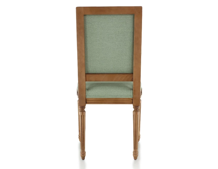 Chaise ancienne style Louis XVI tissu vert sauge