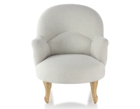 Toad armchair with armrests natural wood stain feet and natural beige fabric Toad armchair with armrests natural wood stain feet and natural beige fabric