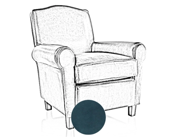 Fauteuil club cuir bleu