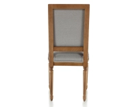 Chaise ancienne style Louis XVI bois teinte ancienne et tissu gris clair Chaise ancienne style Louis XVI bois teinte ancienne et tissu gris clair